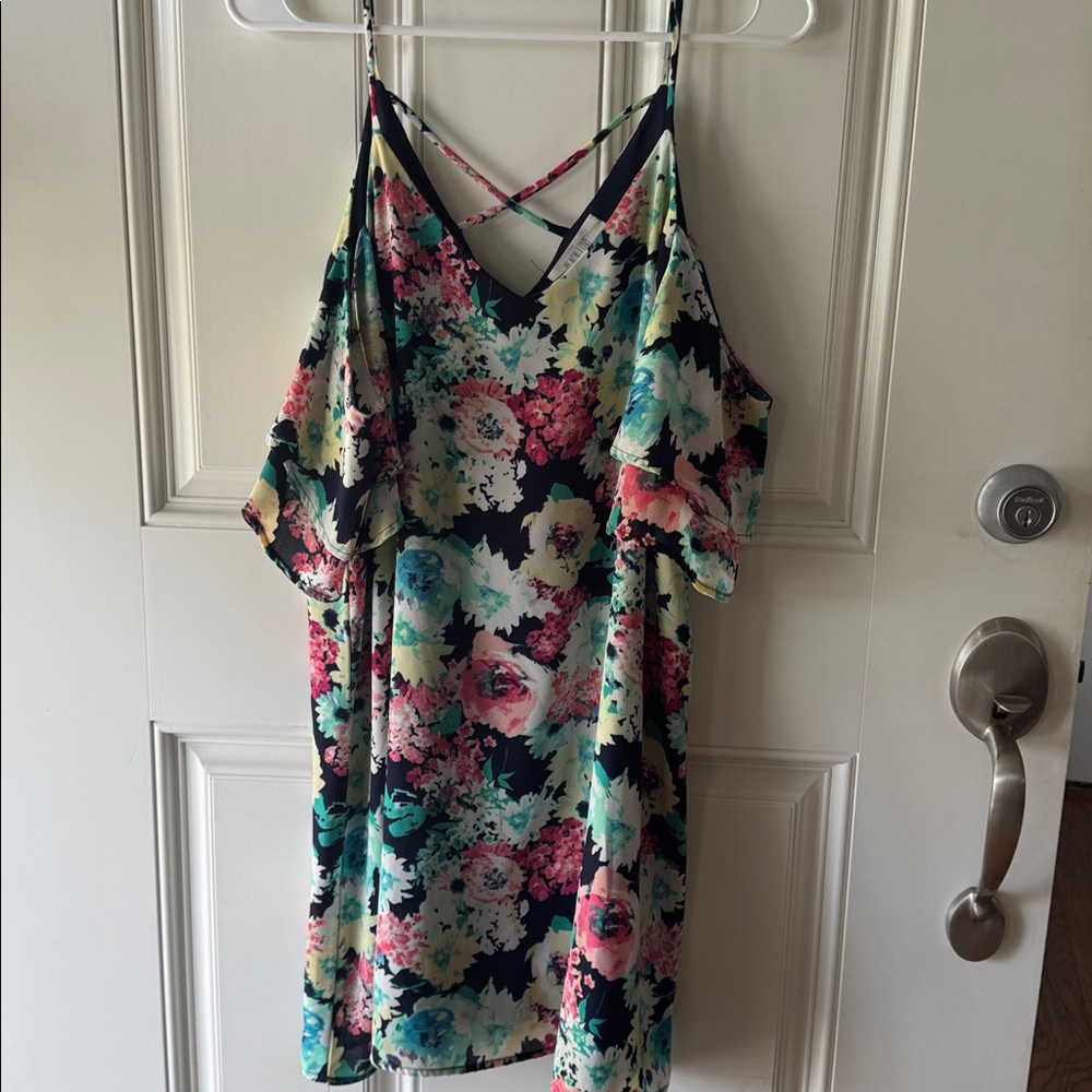 Peach Love California Navy Strappy Dress